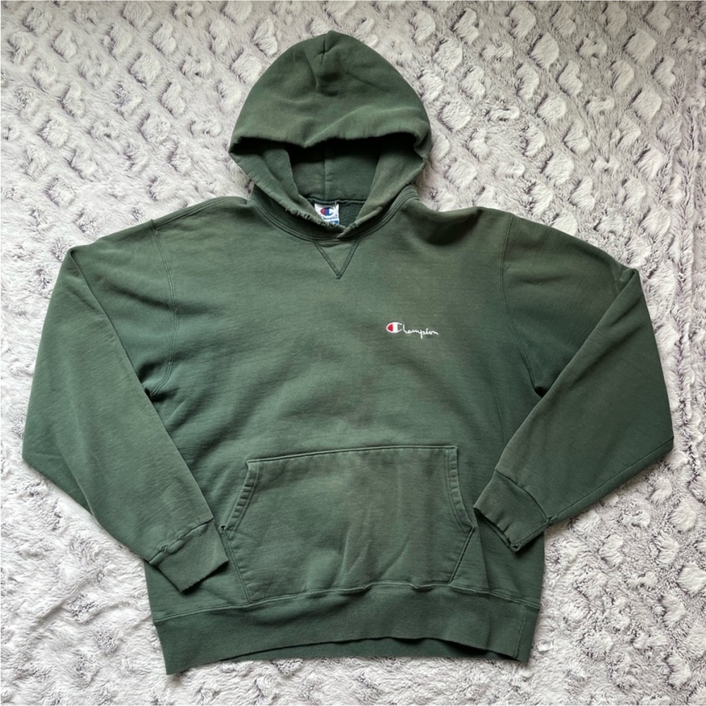 Vintage Champion Men’s Extra Large Green Hoodie